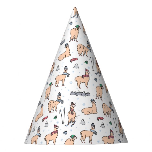 Lamas no teste padrão de esqui dos chapéus & dos (Frente)