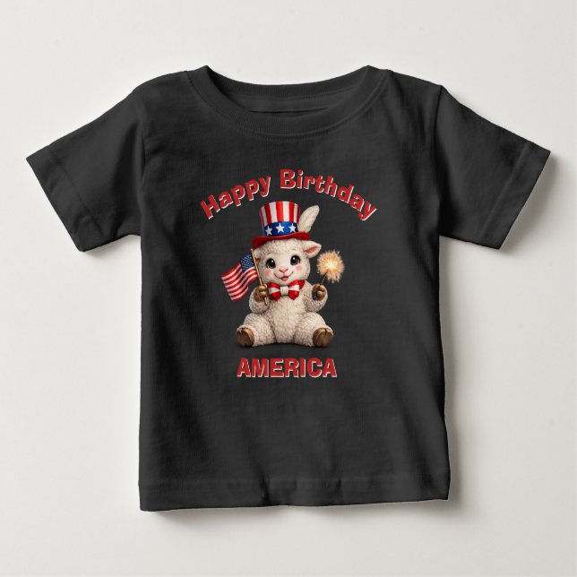 Lamb (5f) Patriotic Kid T-Shirt (Frente)