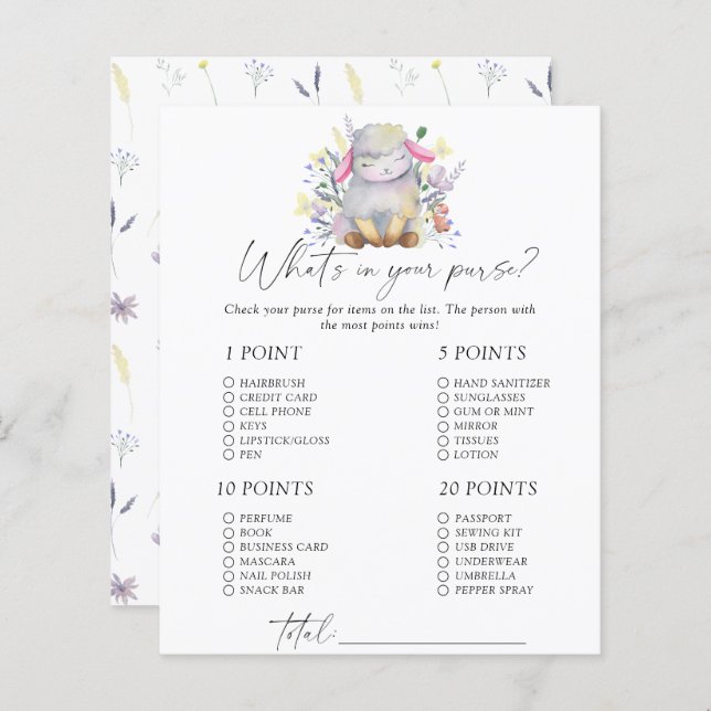 Lamb - O que há no seu jogo de bolsa (Frente/Verso)