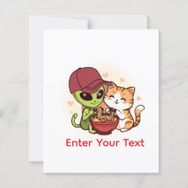 Lamen Cawaii de Gato Alien Adorável Arte