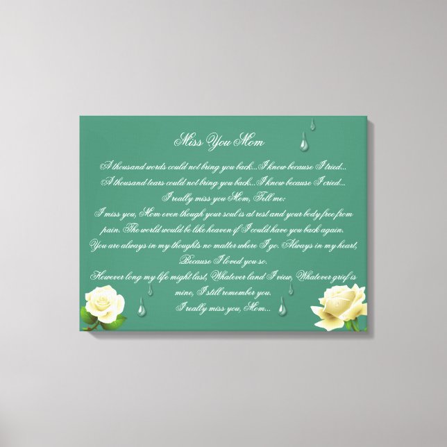 Lamento Você Mamãe Impressão em Tela 24x16 (Frente)