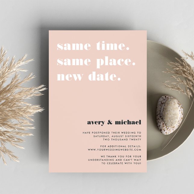 Lâmpada | Anúncio de adiamento de casamento modern (Criador carregado)