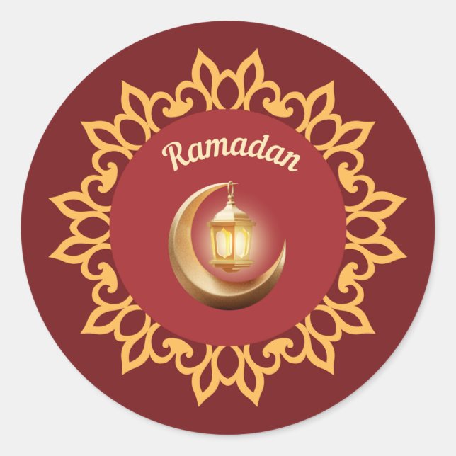 Lâmpada de Ramadan & Crescente Adesivo Premium – I (Frente)