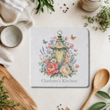 Lâmpada Floral Personalizada Borboleta Cottagecore