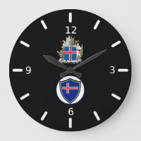 Lâmpada islandesa com casaco arma grande relógio