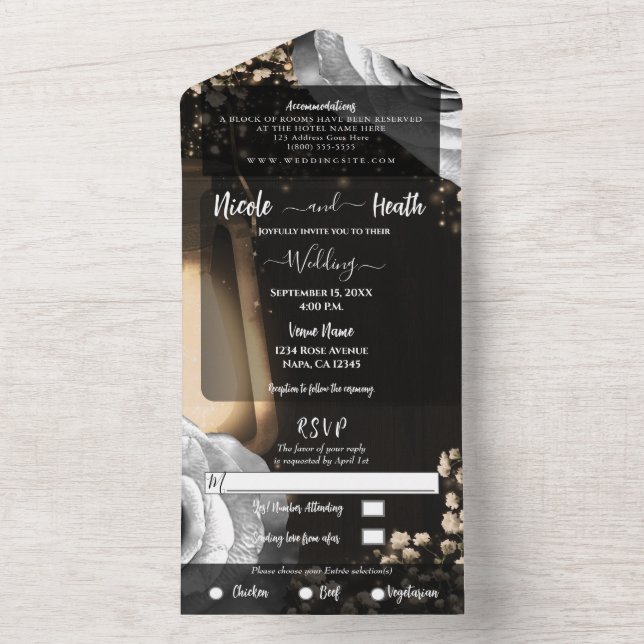 Lâmpada Rústica & Rosas Prateadas Glam para Casame (Interno)