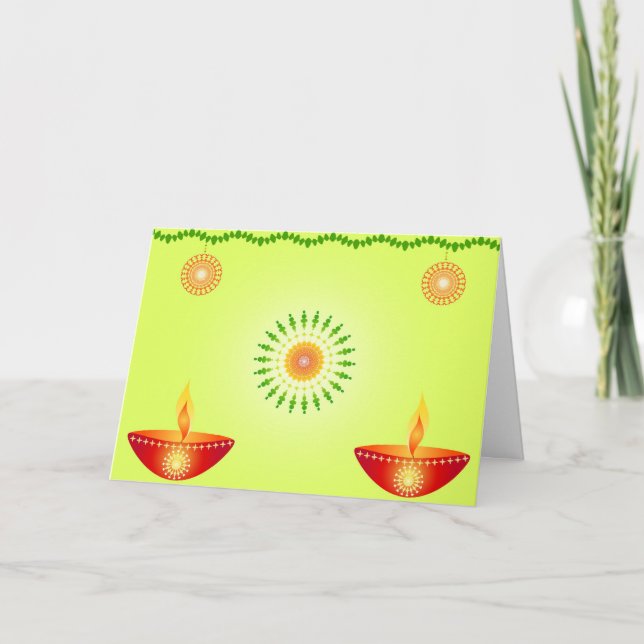 Lâmpadas de Diwali - cartão (Frente)
