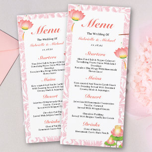 Lâmpadas Elegantes Rosa Lotus Menu de Casamento In
