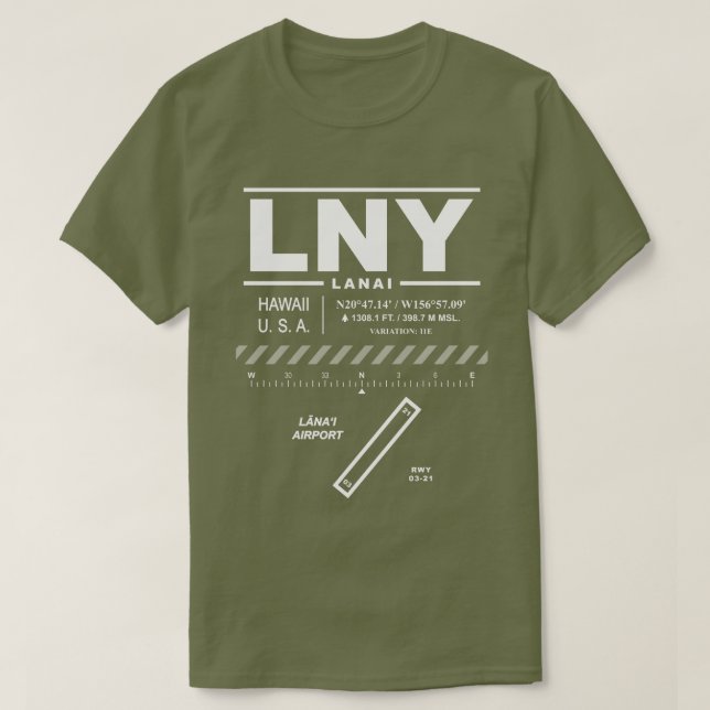 Lanai Airport LNY T-Shirt (Frente do Design)