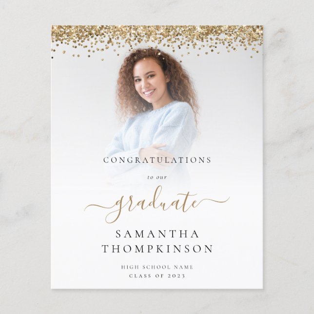 Lançamento do Glitter Dourado de Foto do Formando  (Frente)