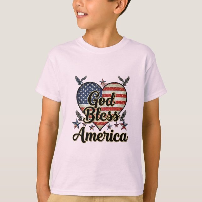 Land of the Free, God Blessed T-shirt design  (Frente)