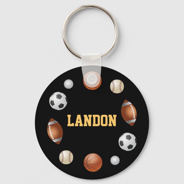 Landon World of Sports Chaveiro - Negro (Frente)