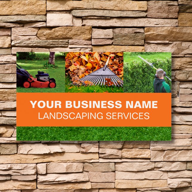 Landscaping Services Business card Lawn care (Criador carregado)