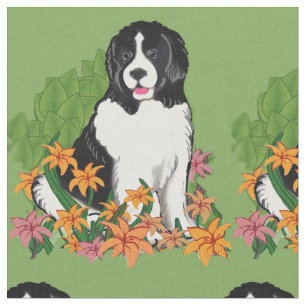 Landseer No tecido Do Jardim