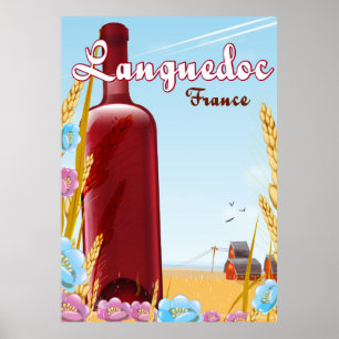Languedoc France travel poster