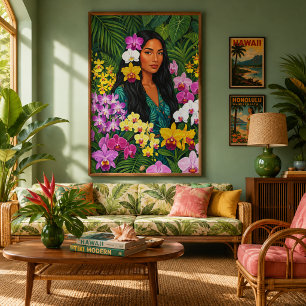 Lani em orquídeas impressão em tela