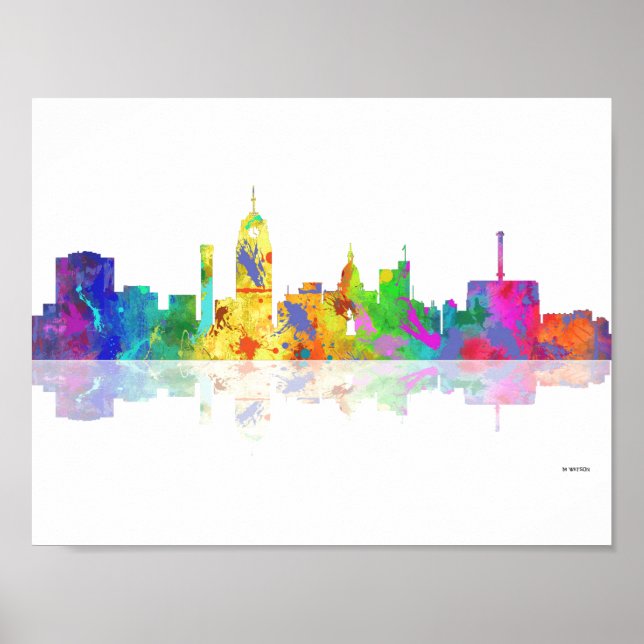 LANSING, MICHIGAN SKYLINE - Poster (Frente)