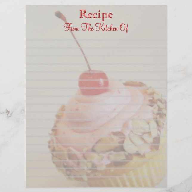 Lanterna de receitas com Cupcake de cereja inclina (Frente)