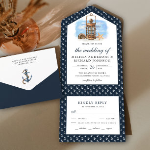 Lanterna Náutica Rústica Casamento Azul Marinho