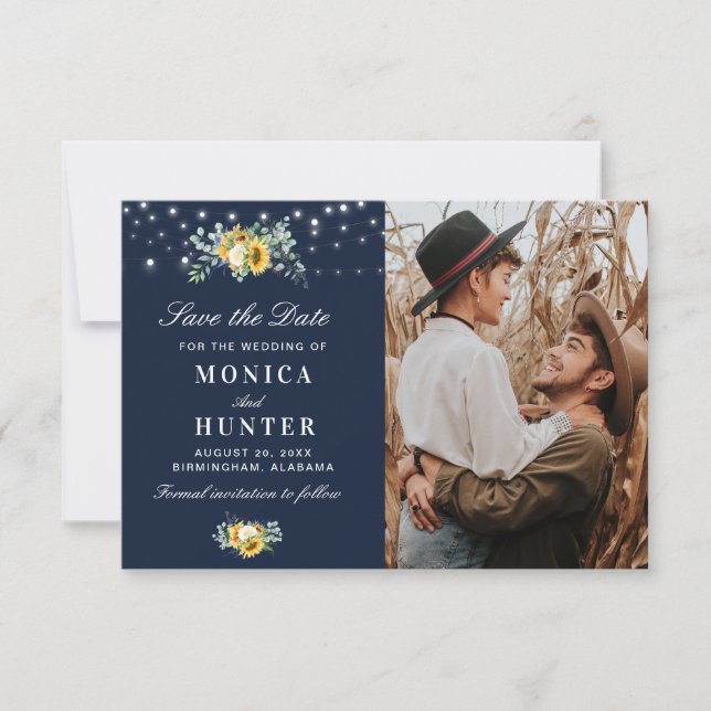 lanternas de girassol salvam cartão com fotos (Frente)