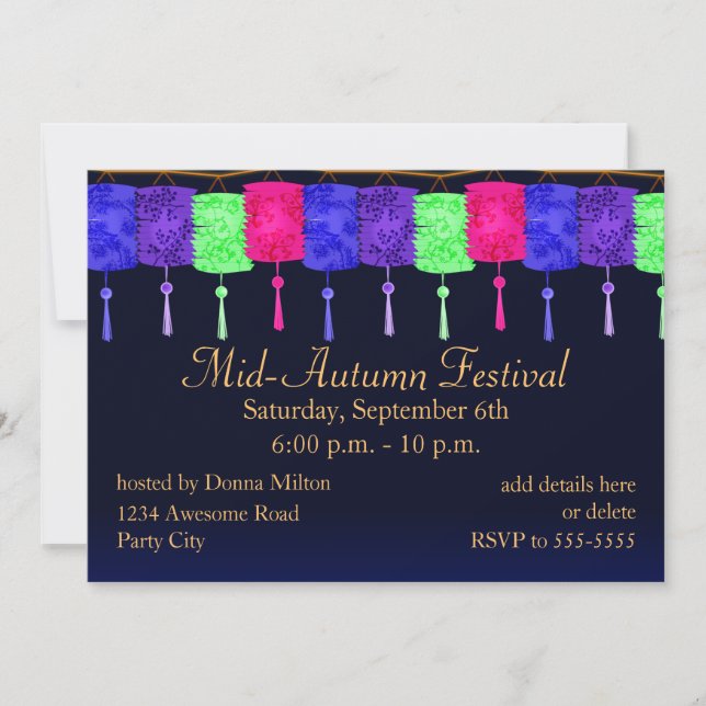 Lanternas e Convite à Lua Cheia (Frente)