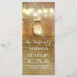 lanternas mason jar programas de casamento