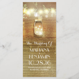 lanternas mason jar programas de casamento