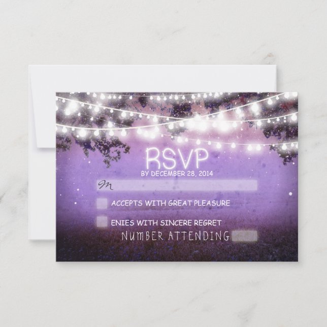 lanternas noturnas casamento roxo rsvp (Frente)