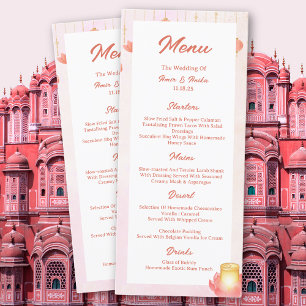 Lanternas Rosa Lotus Casamento Indiano Menu Pêsseg