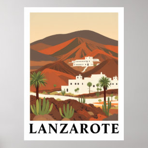 Lanzarote Espanha Impressão de Arte de Viagem Vint