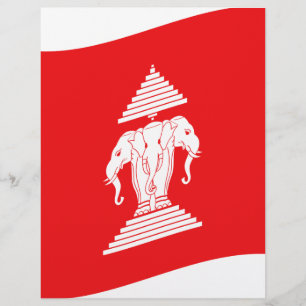 Lao Erawan Três Onda De Bandeira Elefante
