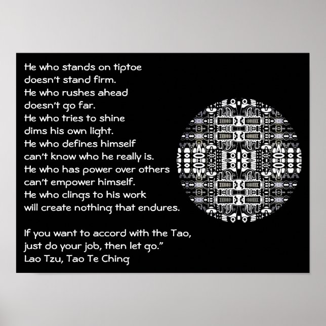 Lao Tzu - citação inspiradora mandala poster (Frente)