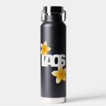 Laos Amor Flor de Frangipani Branca sobre Preto