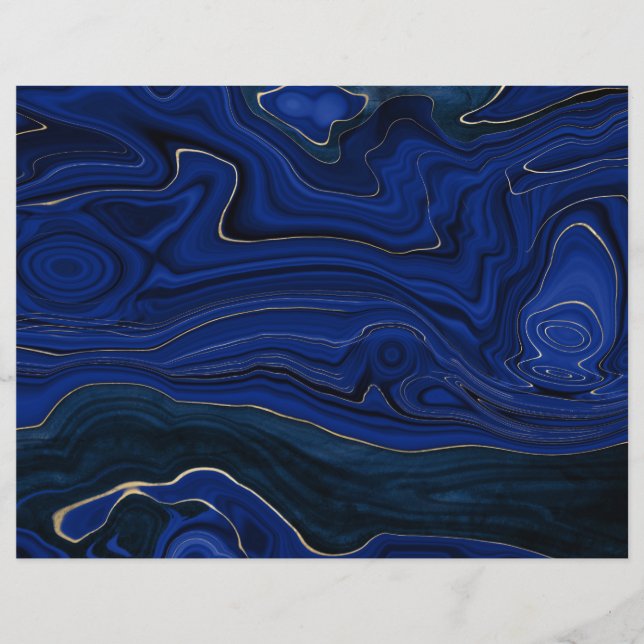 Lapis Blue Agate Swirls Scrapbook Paper (Frente)