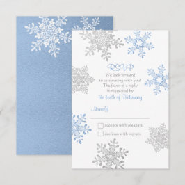 Lapis Blue Silver Winter Snowflake Wedke RSVP