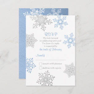 Lapis Blue Silver Winter Snowflake Wedke RSVP