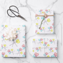 lápis cardíacas coloridas