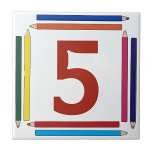 Lápis Colorido - Letra e Azulejos do Número da Cas