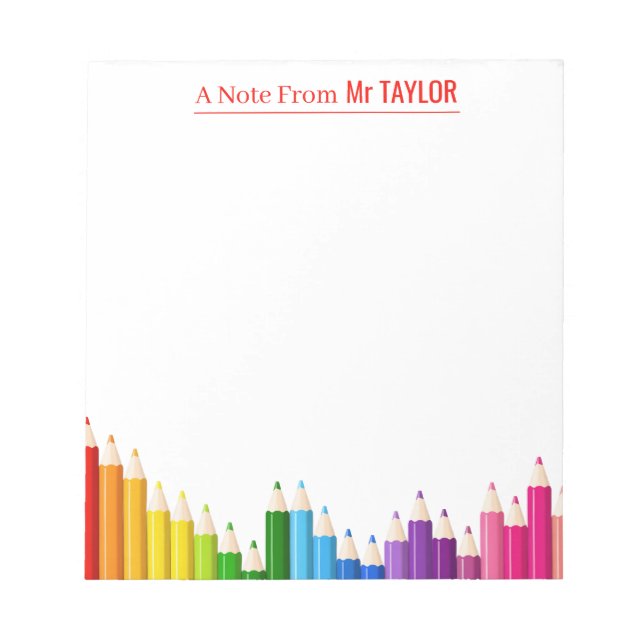 Lápis Coloridos Bloco de Notas Personalizado para  (Frente)