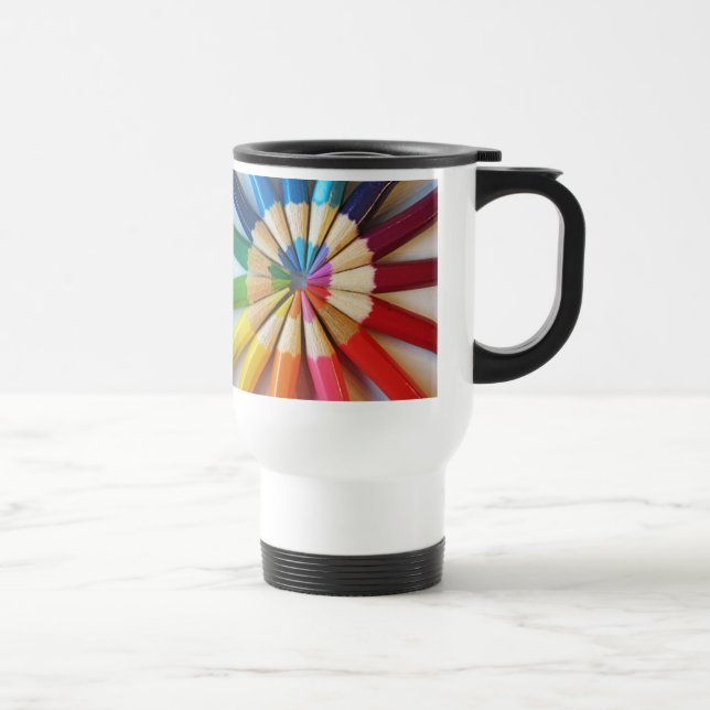 Lápis coloridos - caneca de viagem (Direita)