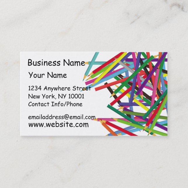 Lápis coloridos cartão de visita 2 (Frente)