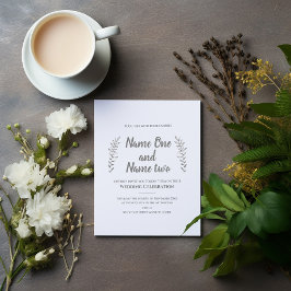 Lápis de folhas desenhadas e convite para casament