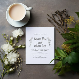 Lápis de folhas desenhadas e convite para casament