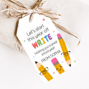 Lápis de papel de volta às etiquetas de favoritos 