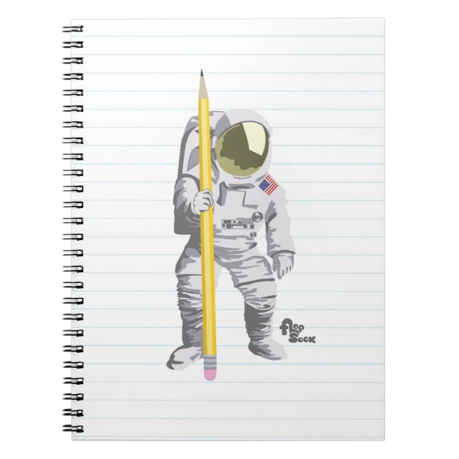 Lápis do astronauta e caderno do papel (Frente)
