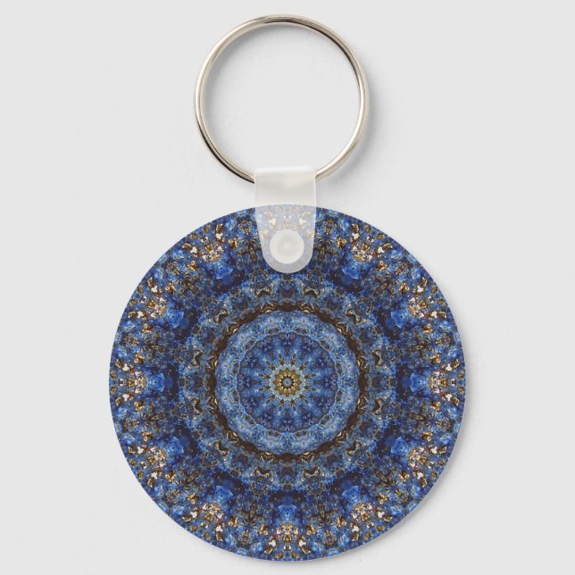 "Lapis Lazuli Laminate" Mandala chaveiro (Frente)