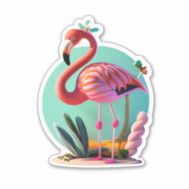 Laptop Flamingo e adesivos para telefones