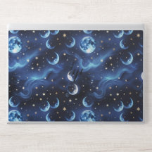 Laptop Skin – Luxury Sapphire Blue Celestial Moon