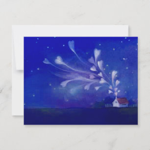 Lar Vazio Cheio de Corações de Amor Céu Noturno No