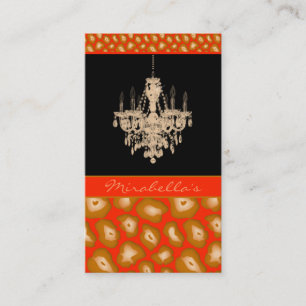 Laranja animal do leopardo do cartão de visita do